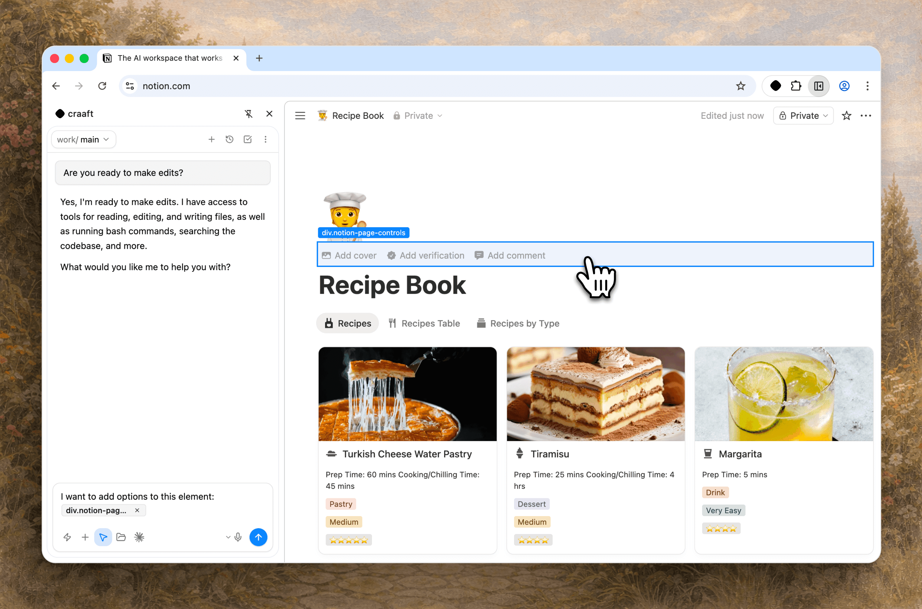 craaft interface with full-width AI conversation view for focused coding sessions