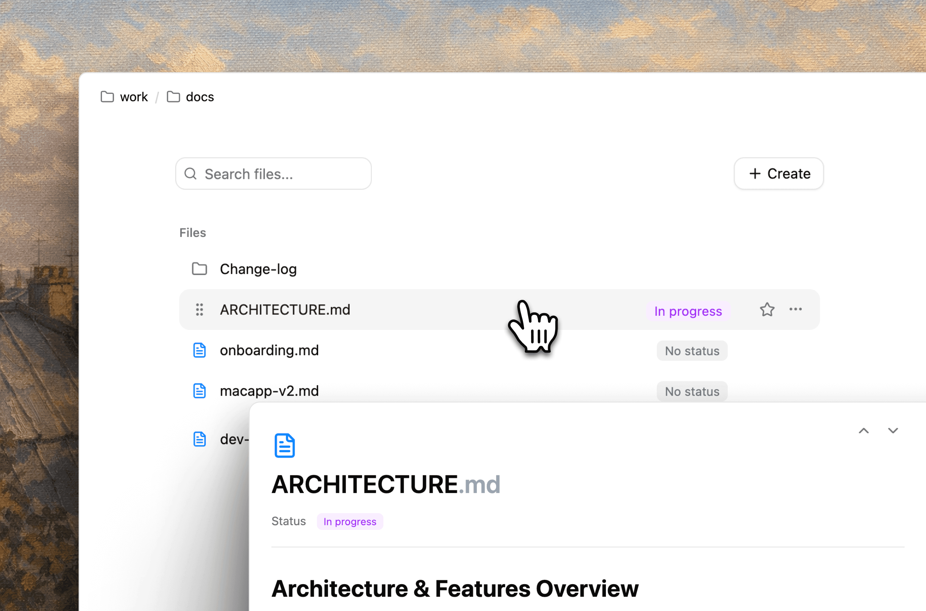 Access your app's files in a familiar way